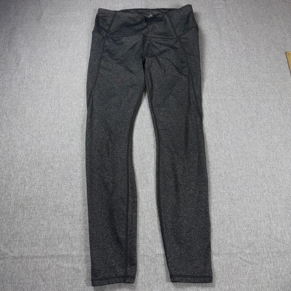 RBX Womens Charcoal Gray Heather Activewear Leggings Zipper Pocket Medium